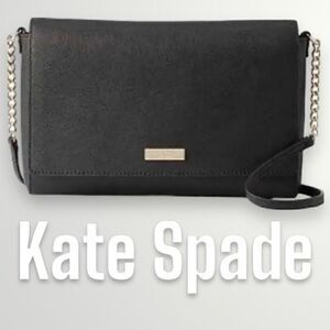 Kate Spade, NY “Alek” Tilden Place Coated Leather Crossbody Purse in Black
